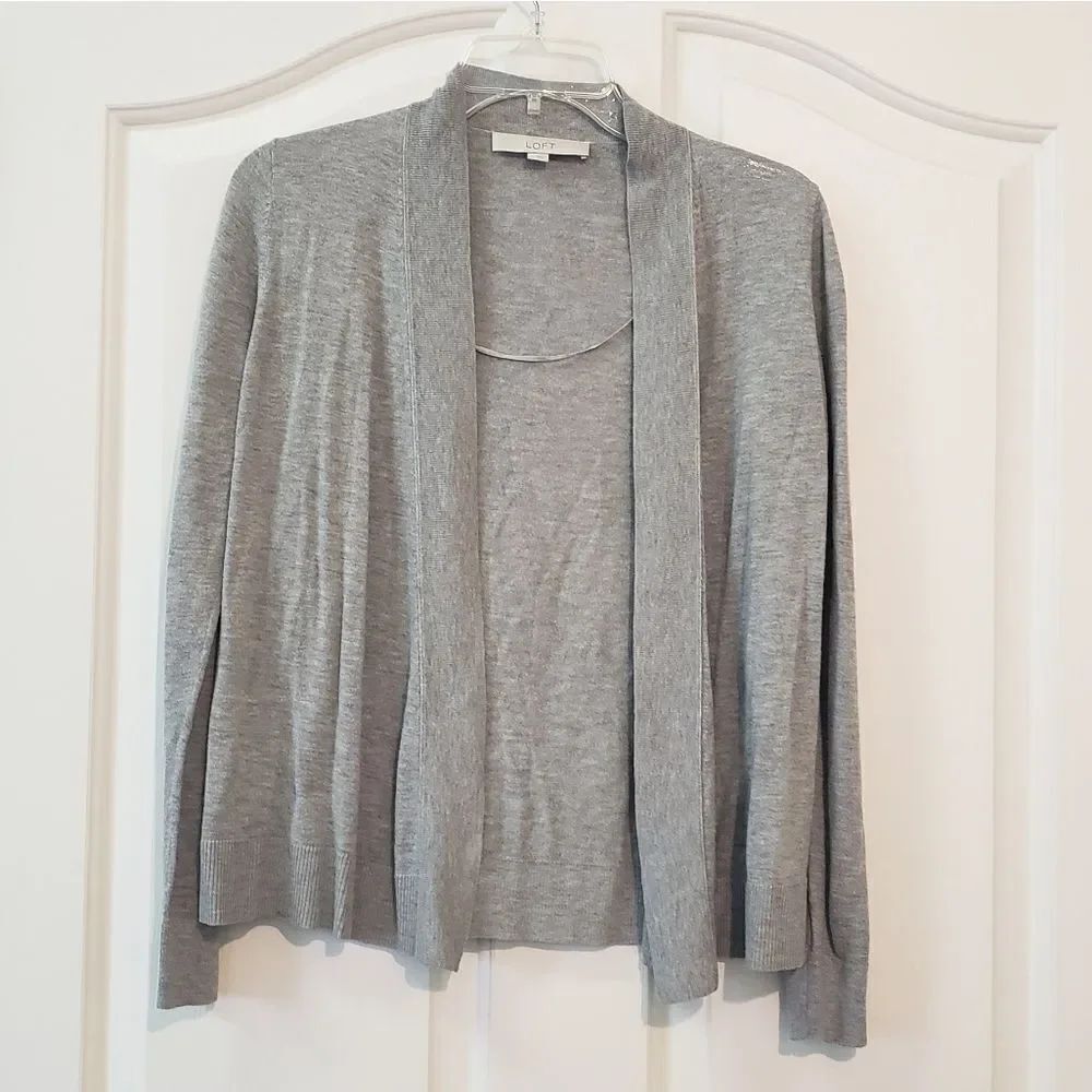 LOFT Women's Gray Cardigan Size Small